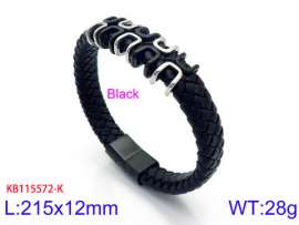 Stainless Steel Leather Bracelet