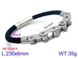 Stainless Steel Leather Bracelet