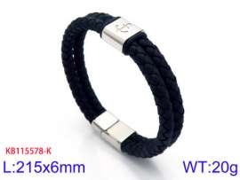 Stainless Steel Leather Bracelet