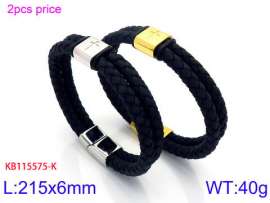 Stainless Steel Leather Bracelet