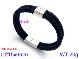 Stainless Steel Leather Bracelet