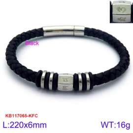 Stainless Steel Leather Bracelet