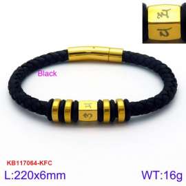 Stainless Steel Leather Bracelet