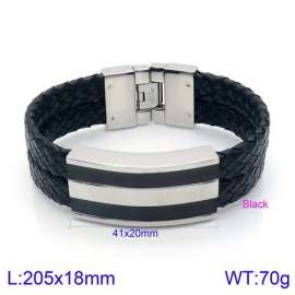 Stainless Steel Leather Bracelet