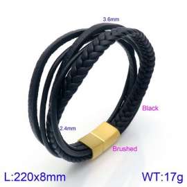 Stainless Steel Leather Bracelet