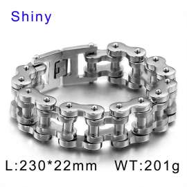 Shiny steel Color 22mm men's motorcycle thick heavy bracelet