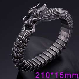 Dragon scale pattern domineering men's bracelet vintage stainless steel keel bracelet