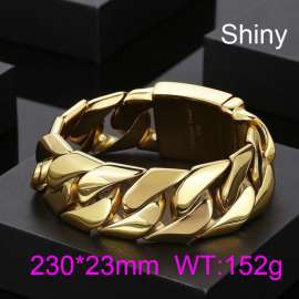 Gold glossy thin style domineering and simple men's cast thick bracelet